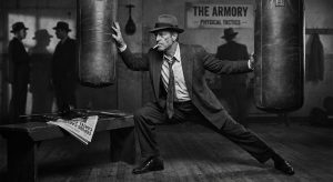 Noir illustration of a man maintaining composure under pressure, representing tactical coping skills for men managing anxiety and stress